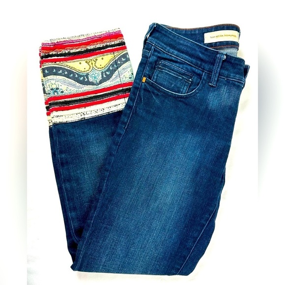 Anthropologie Pilcro Stet Patchwork Cuff Jeans Size 28 - Picture 1 of 12